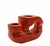 Sculptural ceramic vase with an orange finish. It features a striking postmodern geometric design with two openings,...