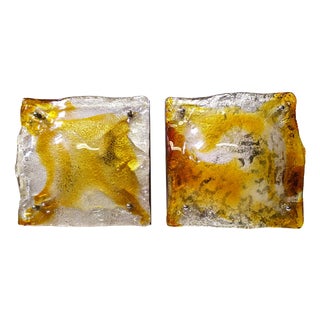 Murano Glass Wall Lights by Toni Zuccheri for Mazzega, 1970s, Set of 2 For Sale