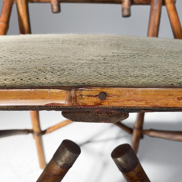 Italian Art Deco Chairs in Fabric and Bamboo, 1930s, Set of 2 For Sale - Image 9 of 17