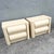 This pair of postmodern nightstands combines a glossy cream laminate finish with bold sculptural curves. Each features two...