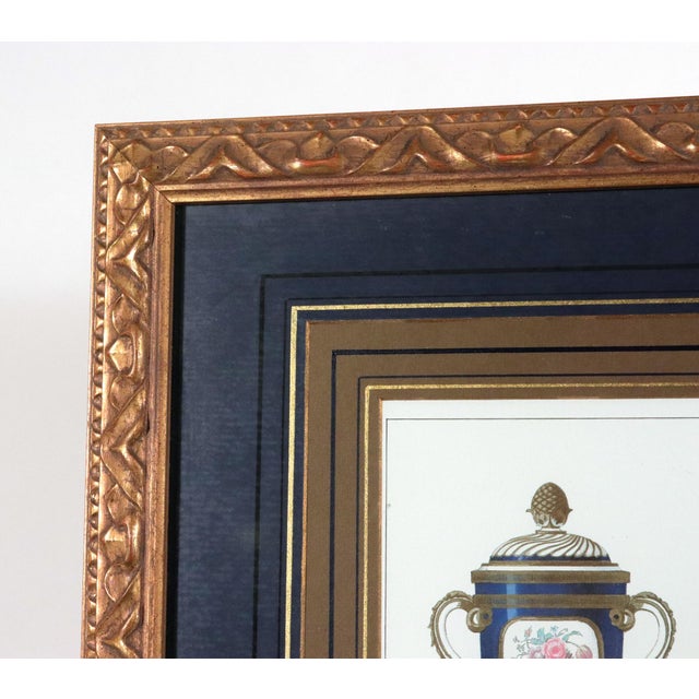 Wood Antique Sèvres Porcelain Chromolithograph by Édouard Garnier, Giltwood Frame, Circa 1892 For Sale - Image 7 of 7