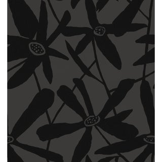 Blossom Wallpaper by Susan Hable in Black on Gray For Sale