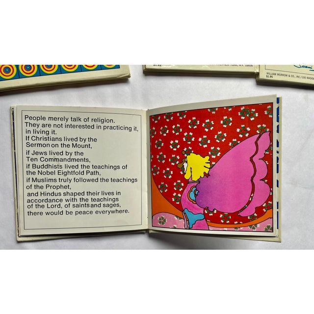 Yellow 1970 Peter Max First Edition Books ~ Peace ~ Love ~ Thought ~ God - Set of Four For Sale - Image 8 of 18