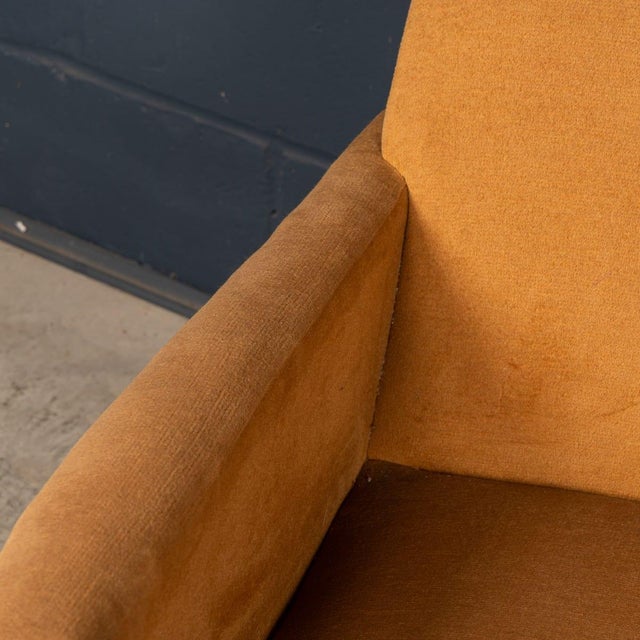 Vintage Italian Lounge Chairs in Ochre Velvet, 1960, Set of 2 For Sale - Image 13 of 18