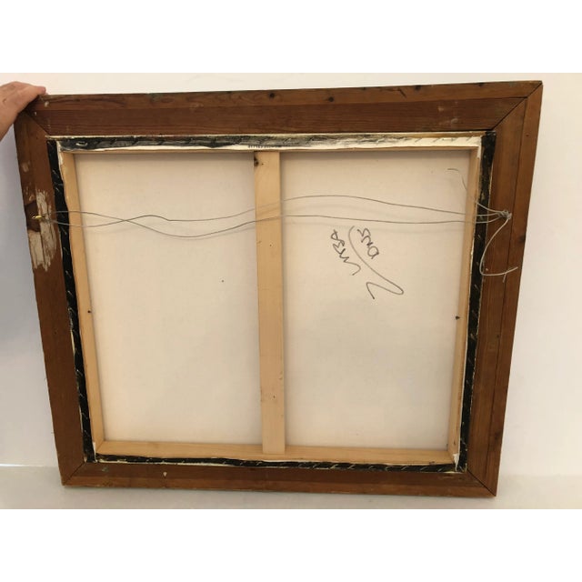 Abstract Painting in Distressed Vintage Frame For Sale - Image 9 of 12