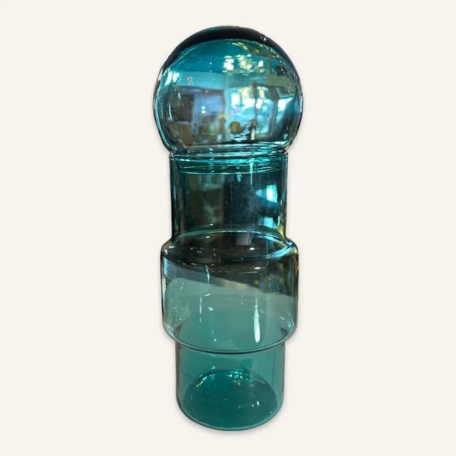 1970s 1970s Empoli Green Glass Decanter For Sale - Image 5 of 5