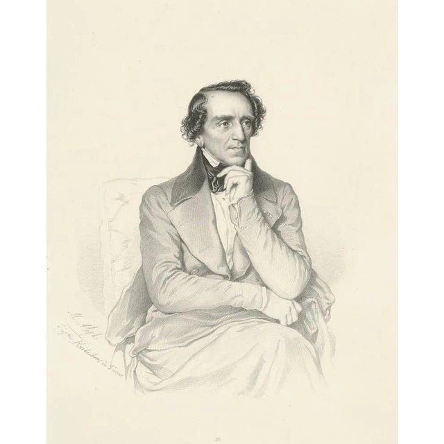 Le Gout-Gérard, Portrait of Giacomo Meyerbeer, 19th Century, Lithograph For Sale - Image 5 of 10