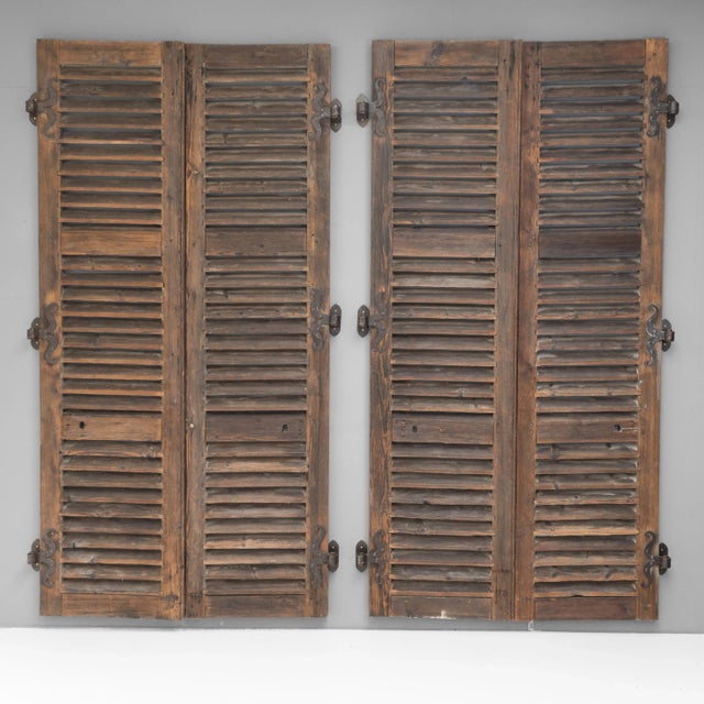 French Pine Shutters, 1850s, Set of 4 For Sale - Image 4 of 9