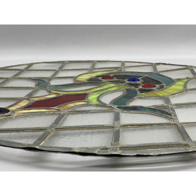 Late Victorian Slag and Faceted Jeweled Glass Rondel For Sale - Image 10 of 14