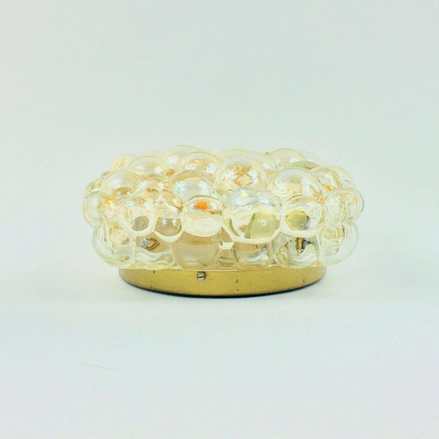 Glass 1970s Mid-Century Modern Amber Bubble Glass Wall Light/Sconce or Flush Mount/Ceiling Light by Helena Tynell for Limburg, Germany For Sale - Image 7 of 8