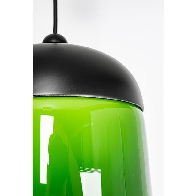Glass Large Green White Glass Pendant Light from Peill and Putzler, Germany, 1970s For Sale - Image 7 of 12