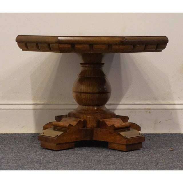 Gordon's Furniture Banded Walnut Rustic European Style 21" Octagonal Accent End Table For Sale In Kansas City - Image 6 of 10
