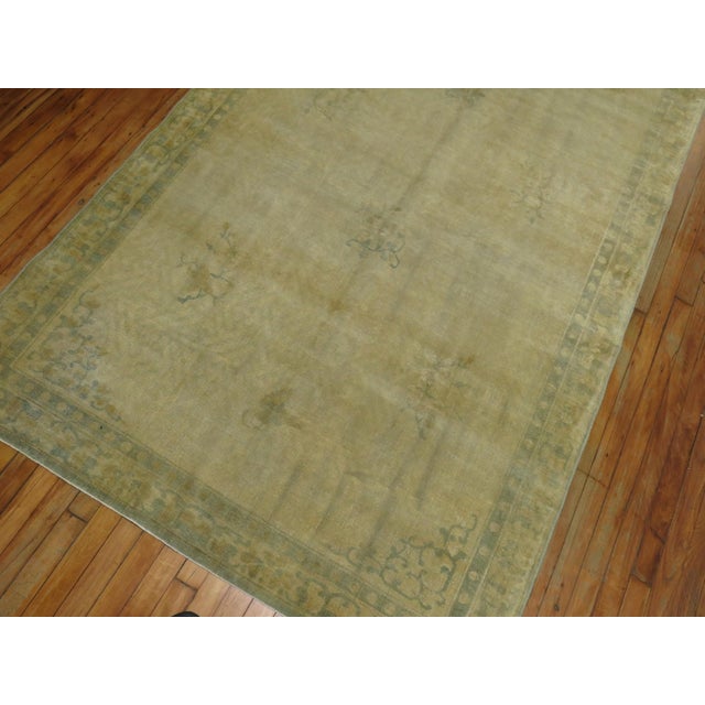 19th Century Beige and Green Chinese Gallery Corridor Rug - 5' x 19'2" For Sale - Image 10 of 12
