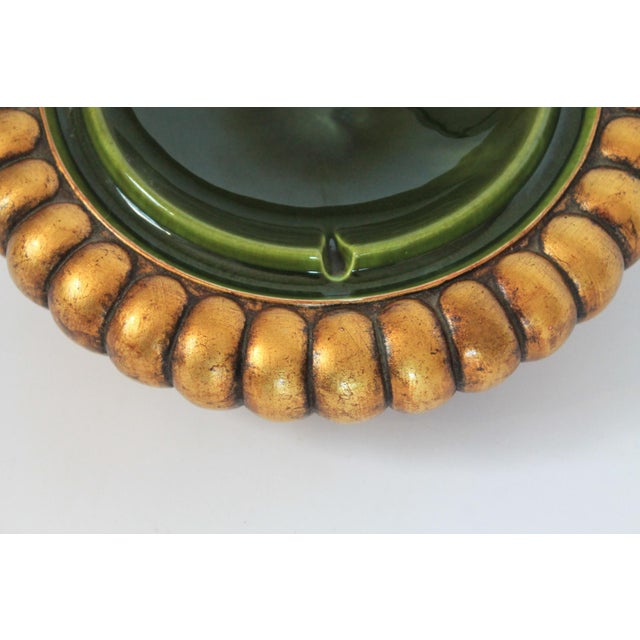 Ceramic Mid Century Anthony Freeman McFarlin California Pottery Gold Leaf Ashtray For Sale - Image 7 of 7