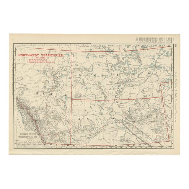 Antique Map of the North West Territories before Alberta and Saskatchewan, 1899 For Sale