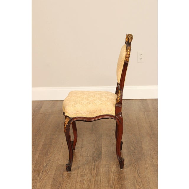 Brown Early 20th Century Louis XV Style Parcel Gilt Side Accent Chair For Sale - Image 8 of 12