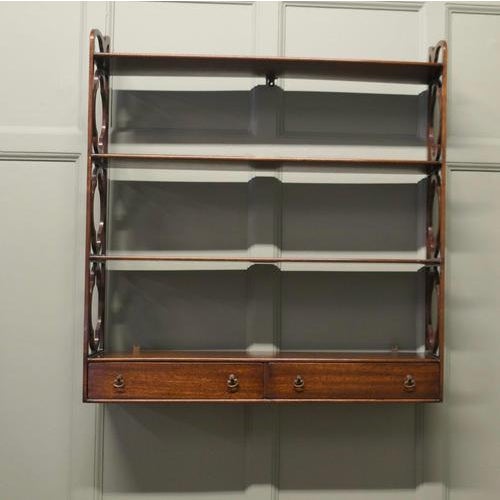 Georgian Style Wall Hanging Shelf with Drawers, 1960 For Sale - Image 3 of 6