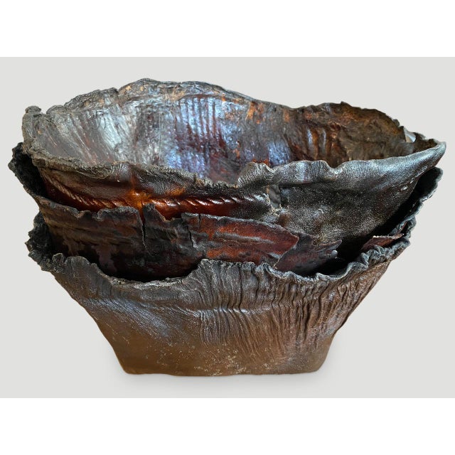 Polished Buffalo Hide Container For Sale - Image 14 of 18