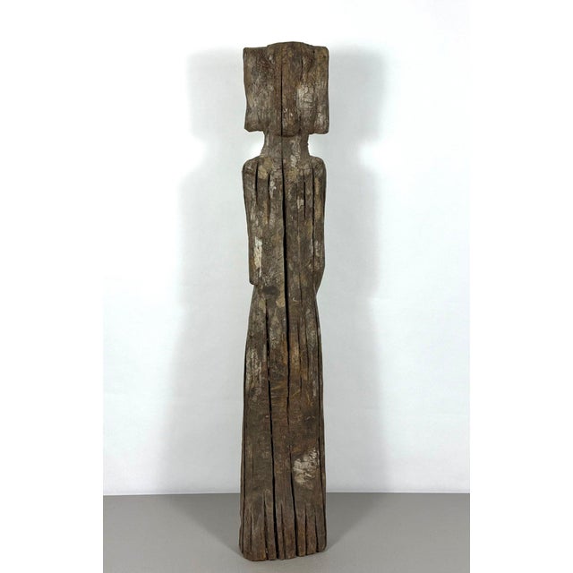 Tribal Antique 28-Inch Dayak Bornean Ironwood Hampatong Guardian Figure - Documented Collection Marks - Southeast Asian Tribal Art For Sale - Image 3 of 17