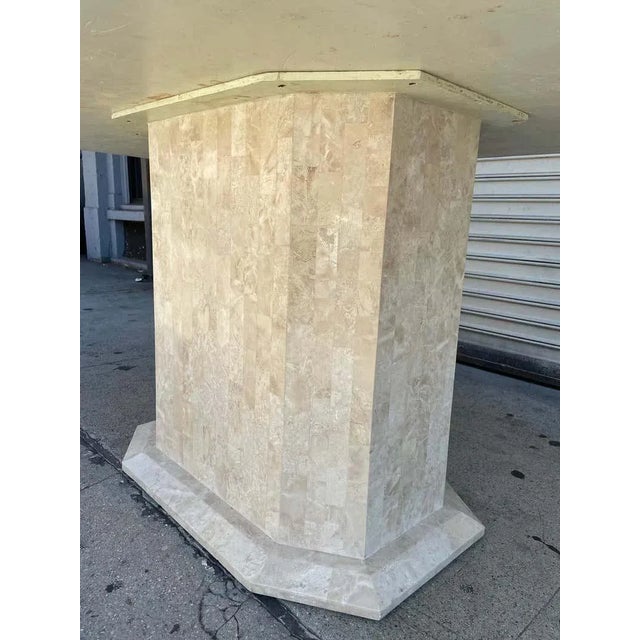 1980s Maitland Smith Tessellated Stone and Brass Dining Table For Sale - Image 11 of 13