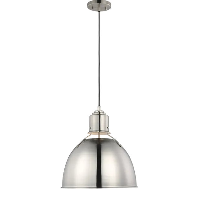 Thomas O'Brien By Visual Comfort Studio Huey 1-Light Pendant in Brushed Nickel For Sale