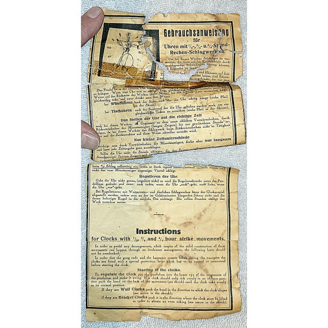 Blue Antique German Wall Clock by Mauthe For Sale - Image 8 of 8