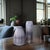 Glass Cool Ice Blue Ribbed Vessel- Tall For Sale - Image 7 of 9