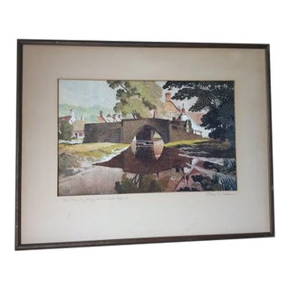 Antique C1933 Watercolor Painting, Trinity Bridge England Signed Philip G Golden For Sale