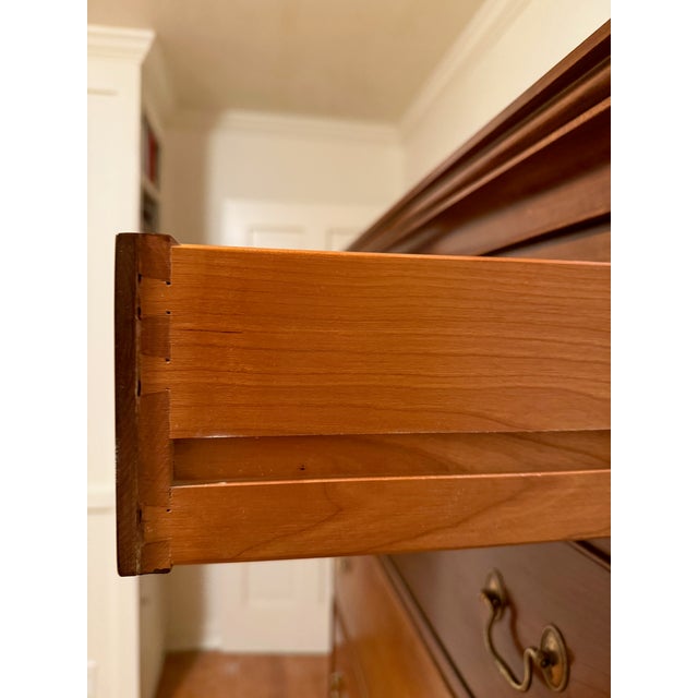 American 1980s Stickley Tall Boy Chest: Timeless Craftsmanship For Sale - Image 3 of 3