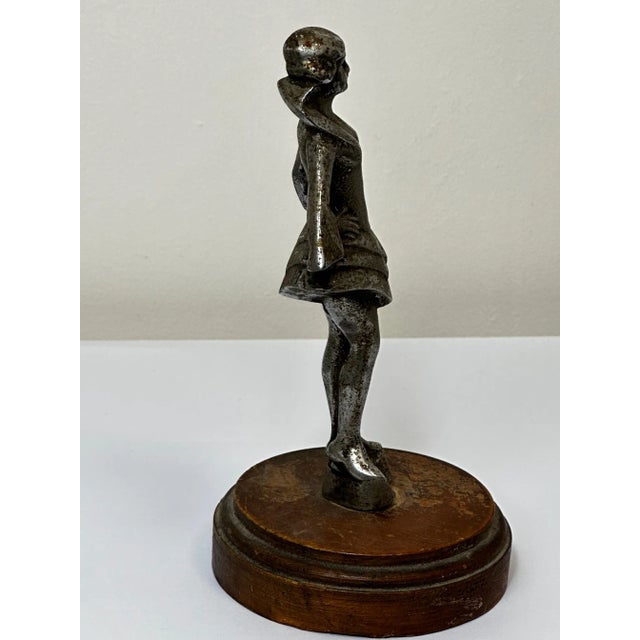 Art Deco 1930s Art Deco British Bronze Lady Dancer Car Mascot Figurine For Sale - Image 3 of 12