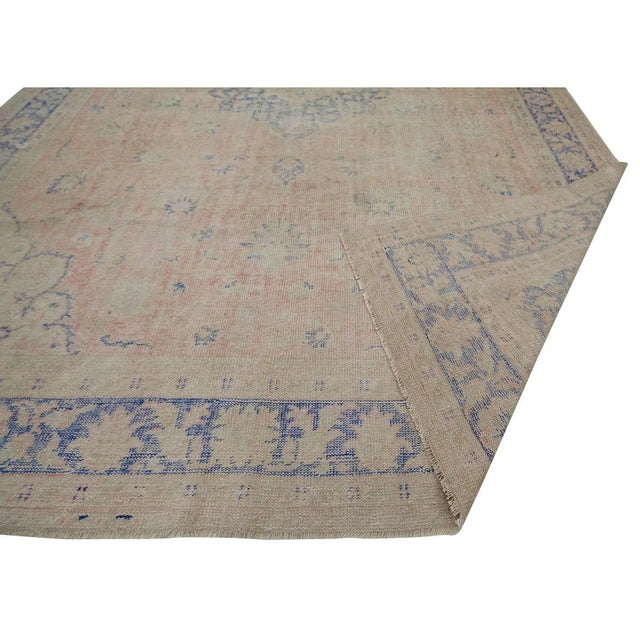 Mid 20th Century Distressed Vintage Oushak Rug- 8′2″ × 11′8″ For Sale - Image 5 of 7
