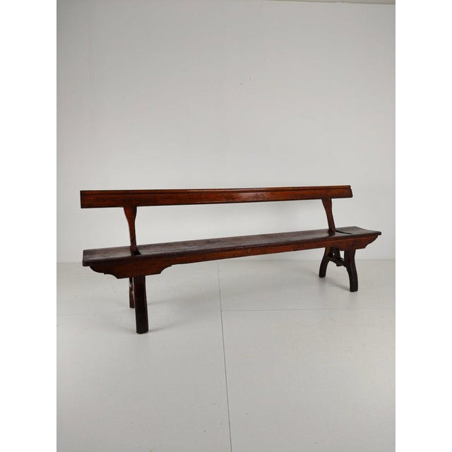 Victorian Pitch Pine Railway Bench For Sale - Image 6 of 17