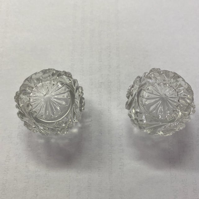 Antique Sterling and Crystal Vanity Jars - A Pair For Sale - Image 4 of 6