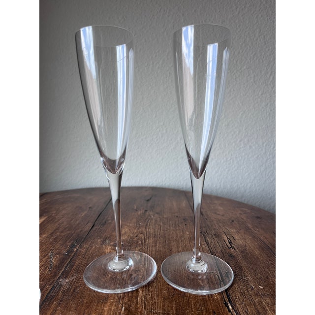 Late 20th Century Baccarat Dom Perignon Champagne Flutes 9.25", Crystal Glassware - Set of 4 For Sale In Dallas - Image 6 of 9