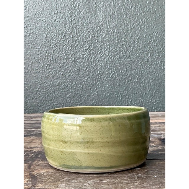 Vintage Studio Pottery Green Bowl For Sale - Image 15 of 16