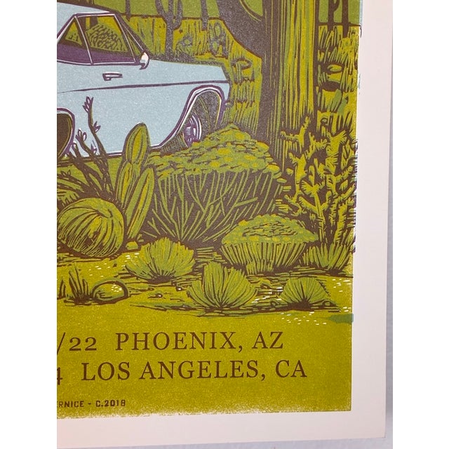 Pop Art Gillian Welch & David Rawlings Signed "Southwest 2018" Desert Pop-Art Lithograph Poster For Sale - Image 3 of 10