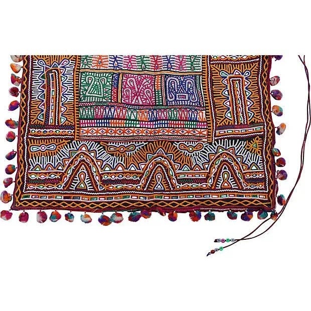 Boho Chic Vintage Indian Embroidered Katchi Textile For Sale - Image 3 of 5