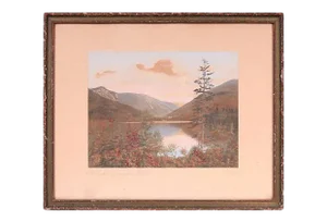 Echo Lake New Hampshire Hand Colored Photograph