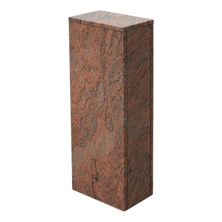 Rectangular Red Granite Pedestal, Belgium, 1920s For Sale
