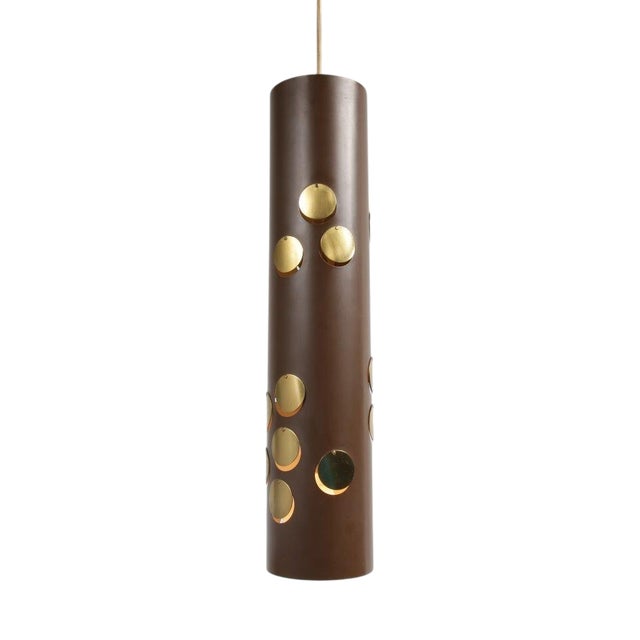 Danish Cylindrical Hanging Lamp, 1970s For Sale