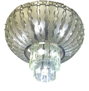 Circular Murano Glass 13-Light Chandelier in the style of Fontana Arte for Zero Quattro, 1970s
