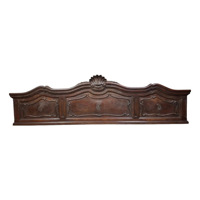 French Louis XV Style Carved Wooden Bed Pediment, 19th Century For Sale