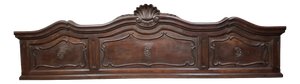 French Louis XV Style Carved Wooden Bed Pediment, 19th Century
