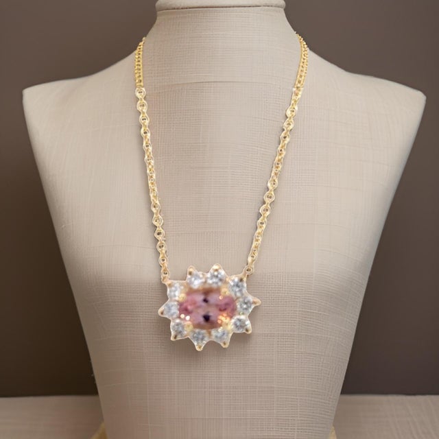 Natural Beautiful Finely Faceted Quality Tourmaline Diamond Pendant Necklace 18" 14k YG 1.40 TCW Certified $3,450 311011...