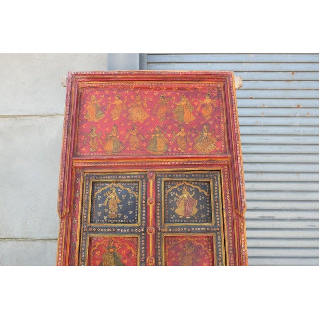 Vibrant Indian Painted Doors in Original Frame, Wall Art These beautiful weathered wooden doors would look fabulous on a...