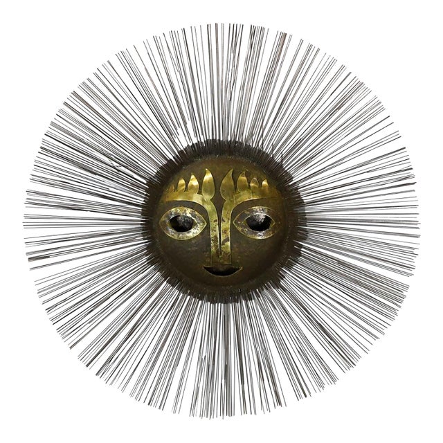 1970s Monumental Surreal Brutalist Sun Sculpture in Brass and Bronze by Emaus For Sale