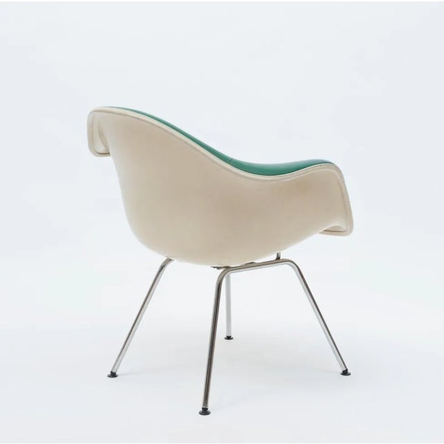 Herman Miller Mid-Century Modern Green Leather Dax Chair by Charles & Ray Eames for Herman Miller, 1960s For Sale - Image 4 of 8