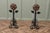 A Pair of Large Arts and Crafts Copper and Iron Andirons or Fire Dogs This very stylish pair of Cast Iron Andirons with a...