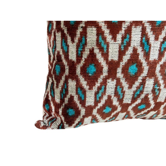 Velvet Silk Cushion Cover with Ethnic Design, 2000s For Sale - Image 10 of 11