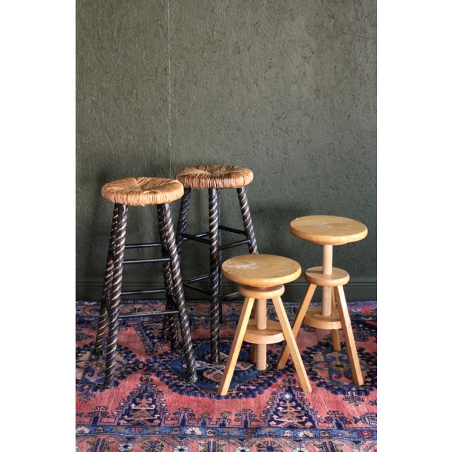 1990s Vintage Adjustable Screw Stools For Sale - Image 5 of 15